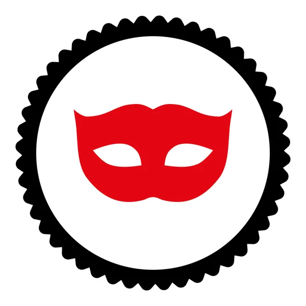 Privacy masker platte intensieve rode en zwarte kleuren ronde stempel pictogram — Stockfoto