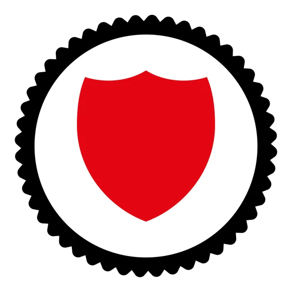 Escudo intensivo plano rojo y negro colores ronda sello icono —  Fotos de Stock