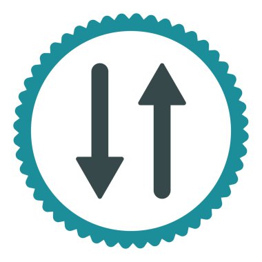 Oklar Exchange dikey düz yumuşak mavi renkler damga simgesi yuvarlak