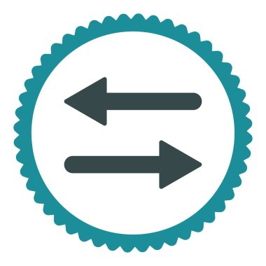 Oklar Exchange düz yumuşak mavi renkler damga simgesi yuvarlak