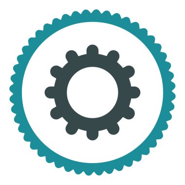 Vites düz yumuşak mavi renkler damga simgesi yuvarlak