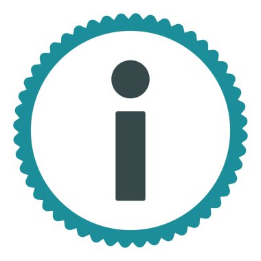 Info düz yumuşak mavi renkler damga simgesi yuvarlak