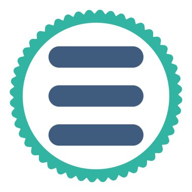 Yığın düz kobalt ve mavi renkler damga simgesi yuvarlak