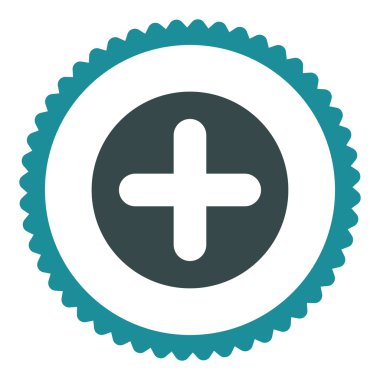 Damga simgesi yuvarlak düz yumuşak mavi renkler oluşturma