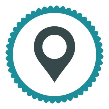 Marker düz yumuşak mavi renkler damga simgesi yuvarlak