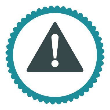 Uyarı düz yumuşak mavi renkler damga simgesi yuvarlak