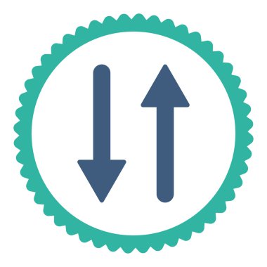 Oklar Exchange dikey düz kobalt ve mavi renkler damga simgesi yuvarlak