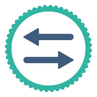 Oklar Exchange düz kobalt ve mavi renkler damga simgesi yuvarlak