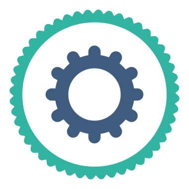 Vites düz kobalt ve mavi renkler damga simgesi yuvarlak