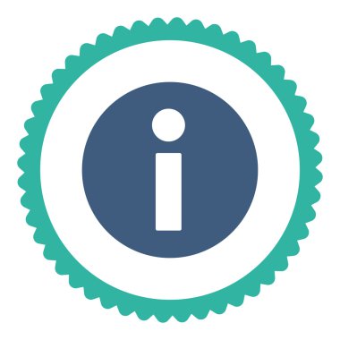 Bilgi düz kobalt ve mavi renkler damga simgesi yuvarlak