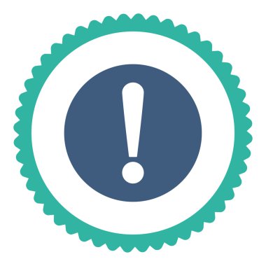 Sorun düz kobalt ve mavi renkler damga simgesi yuvarlak