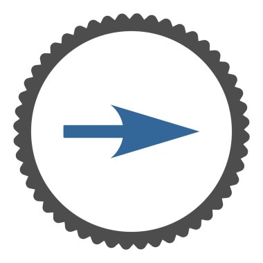 Ok ekseni X düz kobalt ve gri renkler damga simgesi yuvarlak