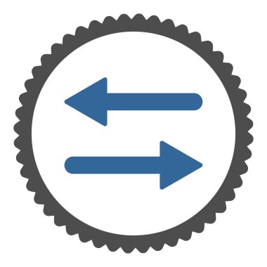 Oklar Exchange düz kobalt ve gri renkler damga simgesi yuvarlak