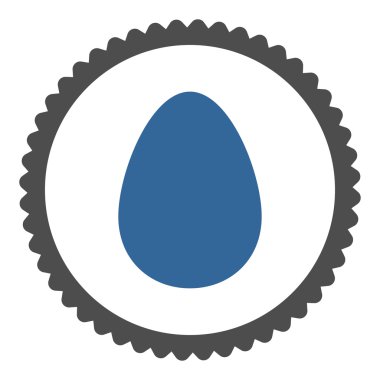 Yumurta düz kobalt ve gri renkler damga simgesi yuvarlak