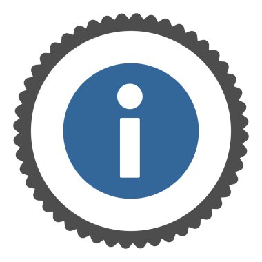 Bilgi düz kobalt ve gri renkler damga simgesi yuvarlak