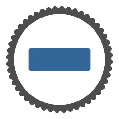 Düz kobalt ve gri renkler damga simgesi yuvarlak