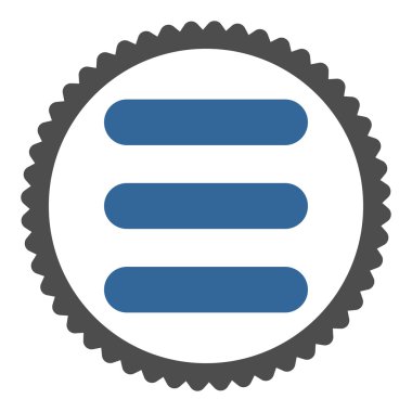 Yığın düz kobalt ve gri renkler damga simgesi yuvarlak