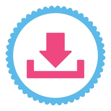 Download düz pembe ve mavi renkler damga simgesi yuvarlak