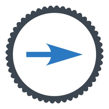 Ok ekseni X düz düz mavi renkler damga simgesi yuvarlak