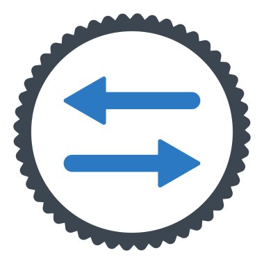 Oklar Exchange düz düz mavi renkler damga simgesi yuvarlak