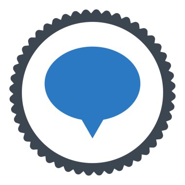 Afiş düz düz mavi renkler damga simgesi yuvarlak