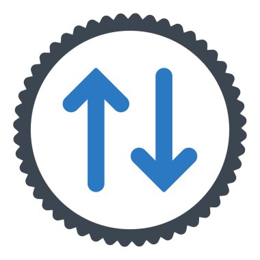 Fiske vurmak düz düz mavi renkler damga simgesi yuvarlak