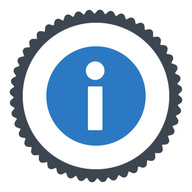 Bilgi düz düz mavi renkler damga simgesi yuvarlak