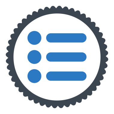 Öğeleri düz düz mavi renkler damga simgesi yuvarlak