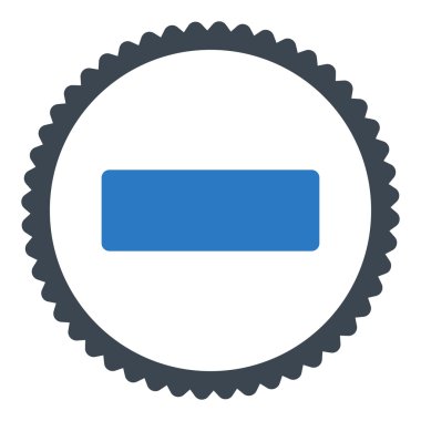 Düz düz mavi renkler damga simgesi yuvarlak