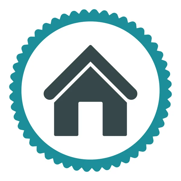 Home flat soft blue colors round stamp icon — Stock Photo, Image