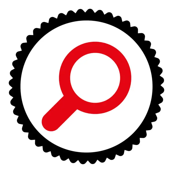 Weergave platte intensieve rode en zwarte kleuren ronde stempel pictogram — Stockfoto