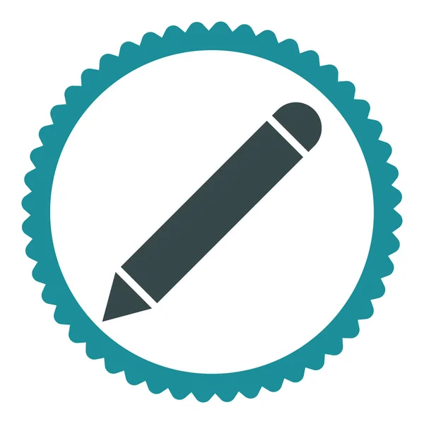 Pencil flat soft blue colors round stamp icon — Stock Photo, Image