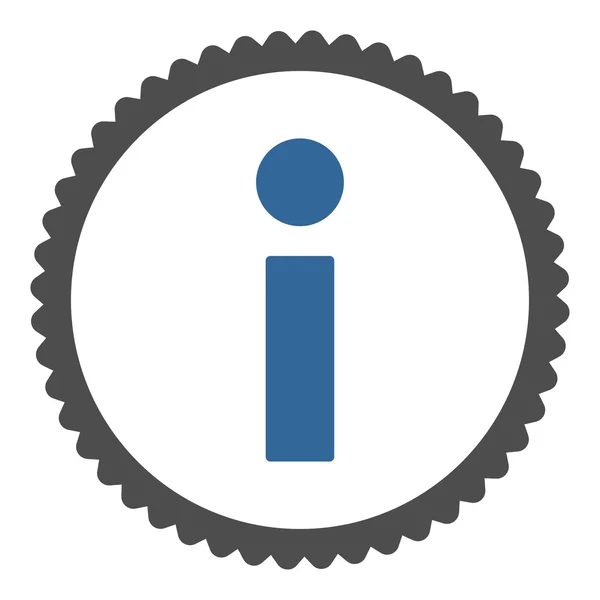Information platt kobolt och grå färger rund stämpel-ikonen — Stockfoto