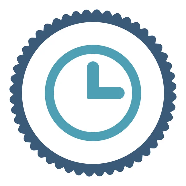 Reloj plano cian y azul colores ronda sello icono —  Fotos de Stock