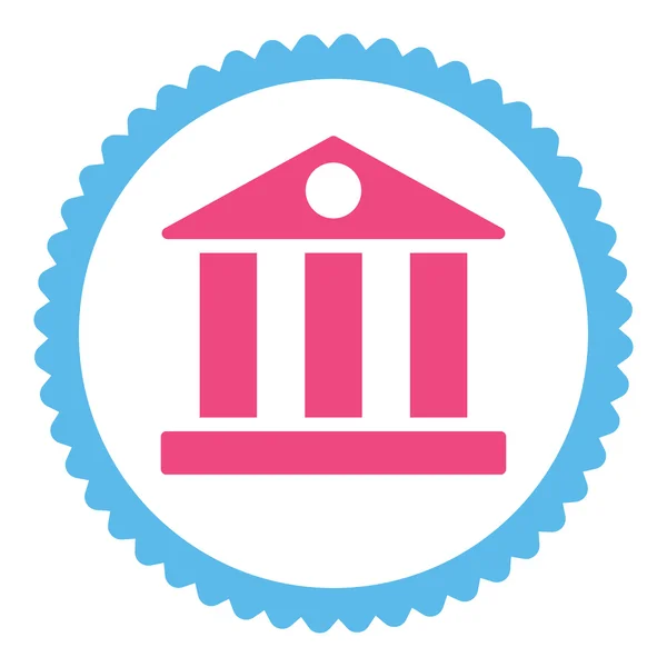 銀行のフラット ピンクとブルーの色丸スタンプ アイコン — ストック写真