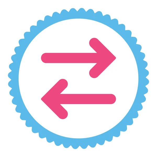 Flip orizzontale piatta rosa e blu colori rotondo timbro icona — Foto Stock