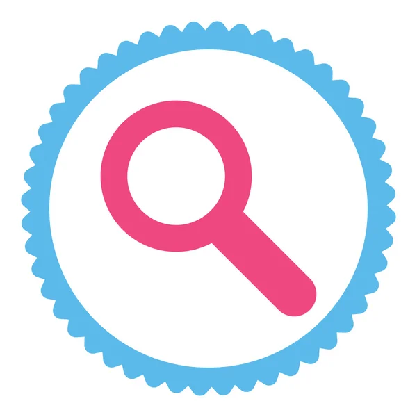 Suche flache rosa und blaue Farben rundes Stempelsymbol — Stockfoto