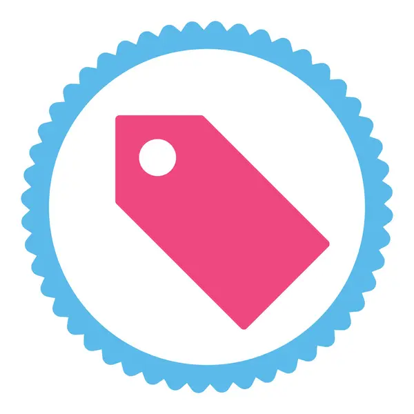 Tag platt rosa och blå färger rund stämpel-ikonen — Stockfoto
