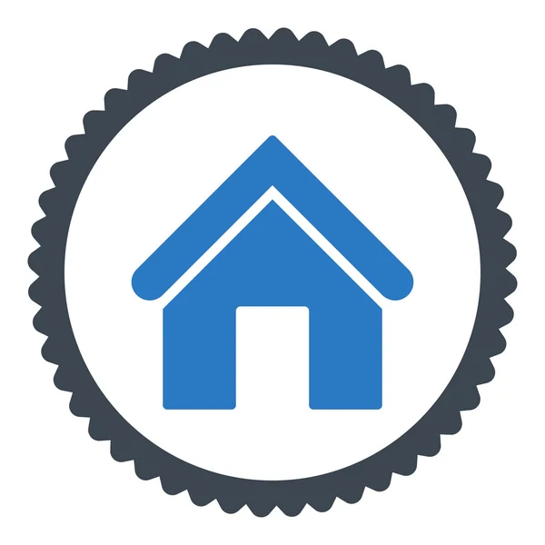 Home flat smooth blue colors round stamp icon — Stock Photo, Image