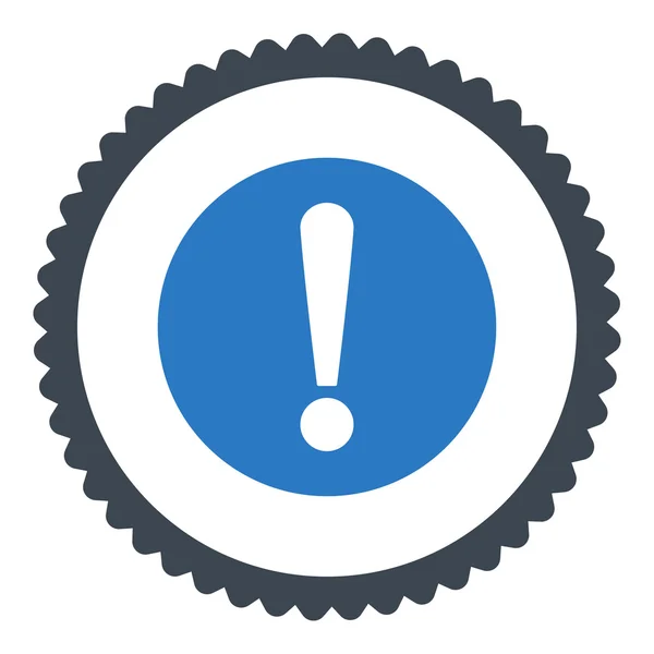 Problema plano liso azul colores redondo sello icono — Foto de Stock