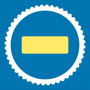 Düz sarı ve beyaz renklerde damga simgesi yuvarlak