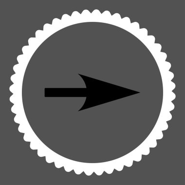 Ok ekseni X düz siyah ve beyaz renkler damga simgesi yuvarlak