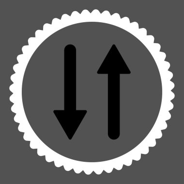 Oklar Exchange dikey düz siyah ve beyaz renkler damga simgesi yuvarlak