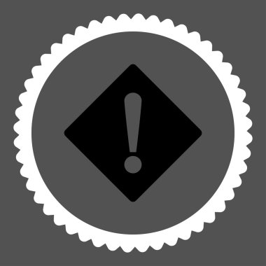 Hata düz siyah ve beyaz renkler damga simgesi yuvarlak