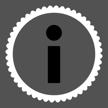 Info düz siyah ve beyaz renkler damga simgesi yuvarlak