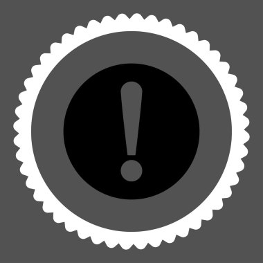 Sorun düz siyah ve beyaz renkler damga simgesi yuvarlak