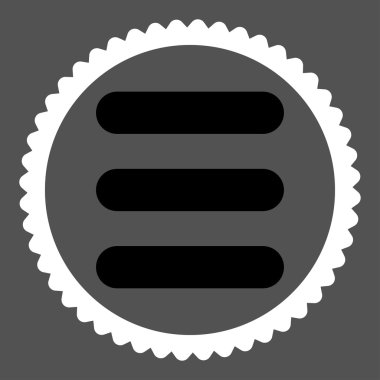 Yığın düz siyah ve beyaz renkler damga simgesi yuvarlak