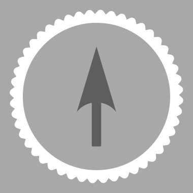 Ok eksen Y düz koyu gri ve beyaz renkler damga simgesi yuvarlak