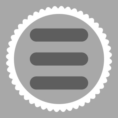 Yığın düz koyu gri ve beyaz renkler damga simgesi yuvarlak