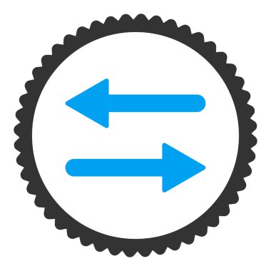 Oklar Exchange düz mavi ve gri renkler damga simgesi yuvarlak